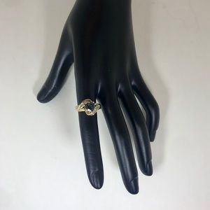 10K Yellow Gold Mystic Topaz/Diamond Ring SZ5